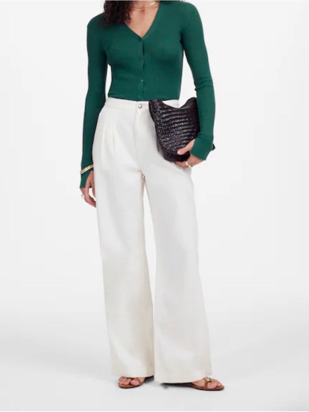Madewell Harlow Wide-Leg Trouser Jean Ivory High Rise Airy Denim Sz 29 NU034